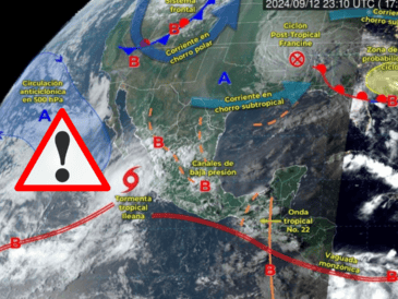 Las precipitaciones que ocasione la llegada de "Ileana" podrían venir acompañadas con descargas eléctricas y generar deslaves. X / @conagua_clima / Canva