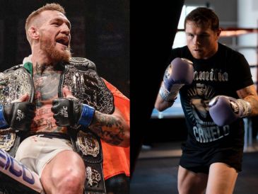 El actual campeón supermediano del CMB, AMB y OMB incluso tiene la confianza de que sería él quien tendría el dominio de la pelea. Instagram/ @thenotoriousmma, @canelo.