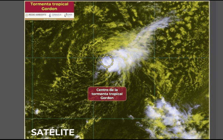 Gordon es la séptima tormenta con nombre de la temporada. ESPECIAL/X/@conagua_clima