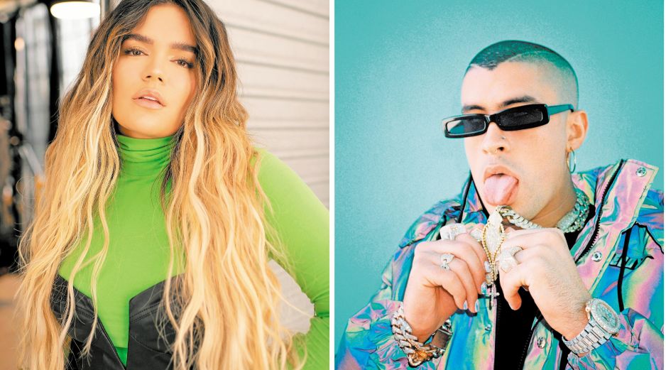 Karol G y Bad Bunny, ambos reggaetoneros parten como favoritos para la ceremonia del Latin Grammy. EFE