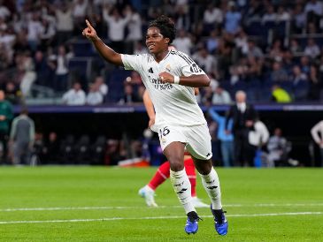 Endrick es el goleador más joven del Real Madrid en Champions League. AP/M. Fernández