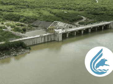 Vista aérea de la presa El Cuchillo en Nuevo León. ESPECIAL/Comisión Nacional del Agua (Conagua)