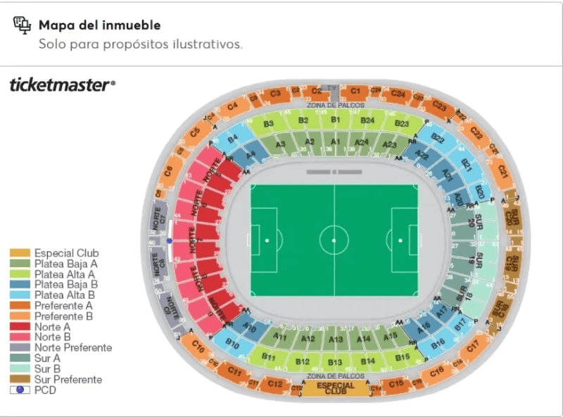  Mapa del Estadio Ciudad de los Deportes. ESPECIAL