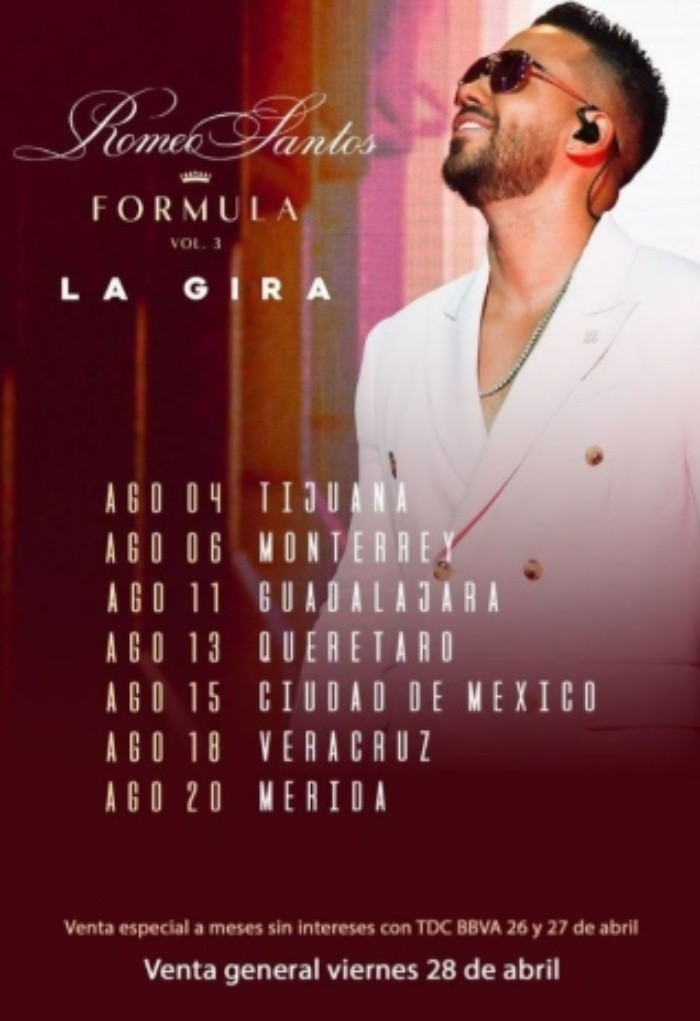 Romeo Santos en Guadalajara Fecha de su concierto en la ciudad y todo