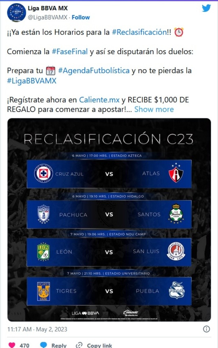 Liga MX ¡Ya están listos! Definen horarios para el Repechaje del