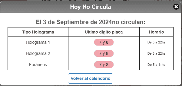   Estos autos son los que deberán descansar mañana. CORTESÍA / Hoy No Circula.