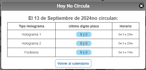 Estos autos son los que deberán descansar mañana. CORTESÍA / Hoy No Circula.  