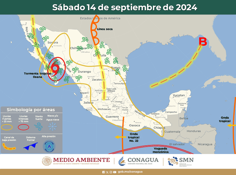 Área de vigilancia por la tormenta 