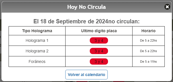  Estos autos son los que deberán descansar mañana. CORTESÍA / Hoy No Circula.  